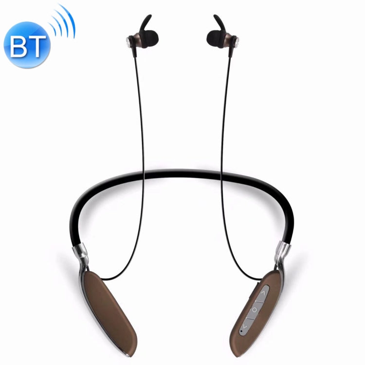 Wireless Headphones with Steel Wire V89 Bluetooth V4.2 HD Stereo Sports Gym Headphones with Mic for iPhone Samsung Huawei Xiaomi HTC and other Smart Phones (Brown)