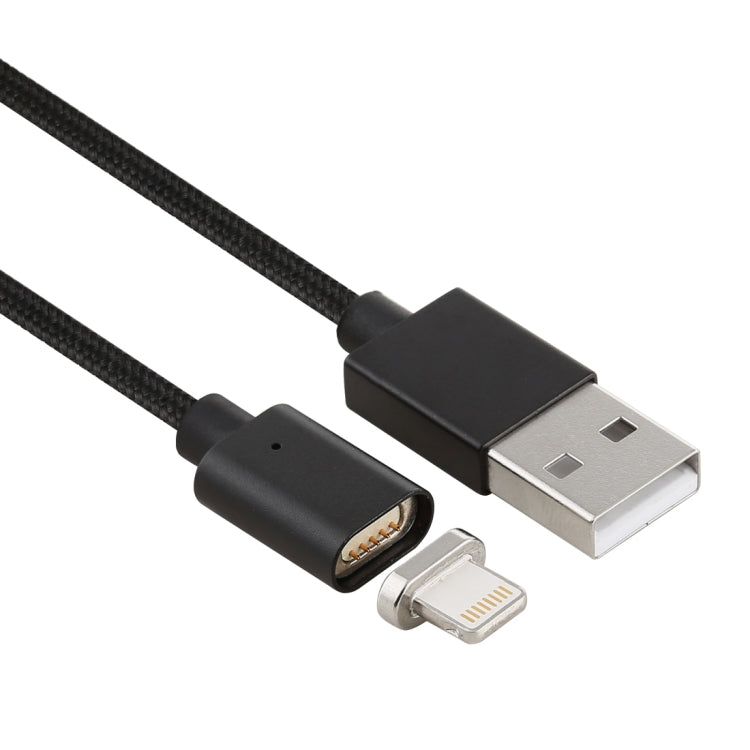1m 3 in 1 USB auf Micro USB + 8 Pin + USB-C / Typ C Abnehmbares Magnetkabel für iPhone Galaxy Huawei Xiaomi HTC Sony und andere Smartphones (Schwarz)