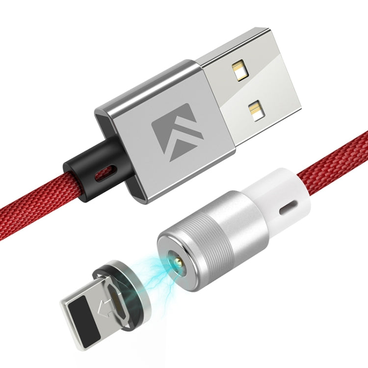 FLOVEME 1m 2A Sortie 360 ​​Degrés Casual USB vers 8 Broches Câble de Charge Magnétique Indicateur LED Bleu Intégré (Rouge)