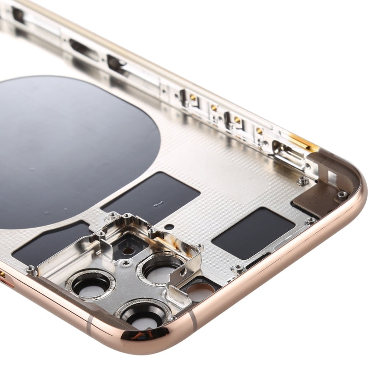 Back Housing Cover with SIM Card Tray and Side Keys and Camera Lens for iPhone 11 Pro (Gold)