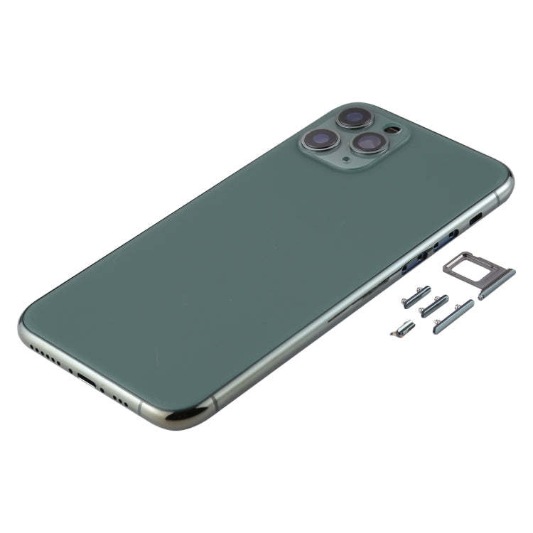 Carcasa Trasera con Bandeja Para Tarjeta SIM Teclas Laterales y Lente de Cámara Para iPhone 11 Pro Max (Verde)