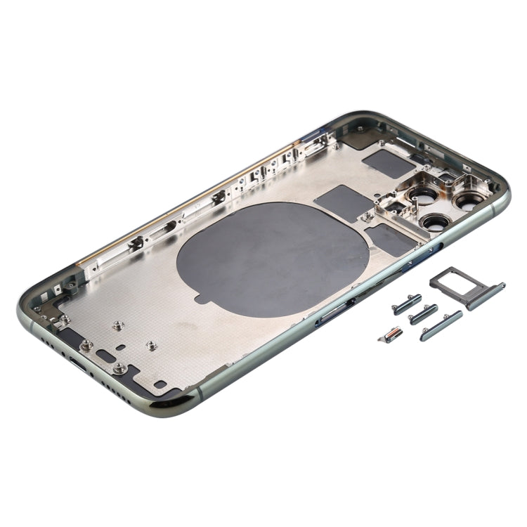 Coque arrière avec touches latérales du plateau de carte SIM et objectif de l'appareil photo pour iPhone 11 Pro Max (Vert)