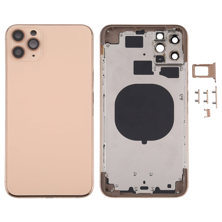 Back Cover with SIM Card Tray Side Keys and Camera Lens for iPhone 11 Pro Max (Gold)