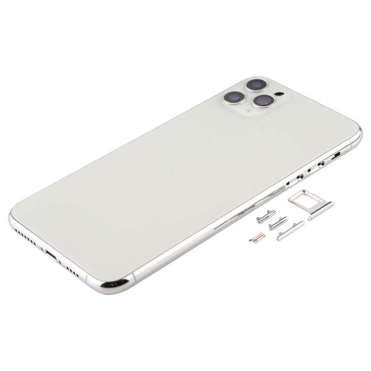 Back Housing with SIM Card Tray Side Keys and Camera Lens for iPhone 11 Pro Max (Silver)