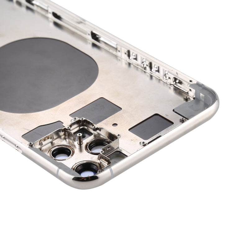 Boîtier arrière avec touches latérales pour plateau de carte SIM et objectif d'appareil photo pour iPhone 11 Pro Max (Argent)
