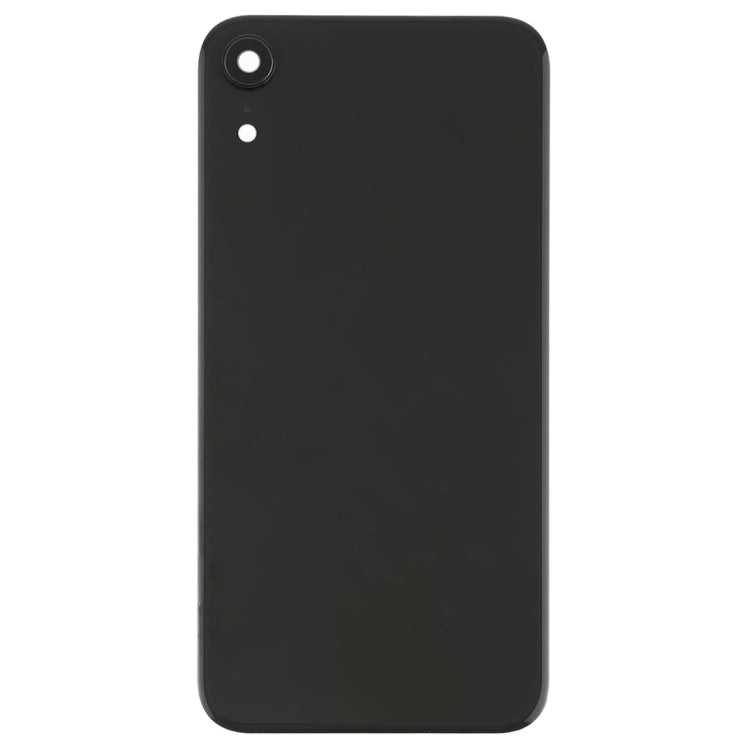 Coque arrière de batterie avec lunette et objectif de caméra arrière et adhésif pour iPhone XR (noir)