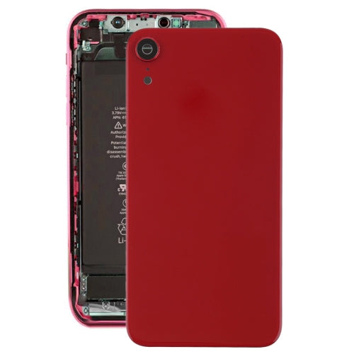 Couvercle de batterie arrière avec lunette et objectif de caméra arrière et adhésif pour iPhone XR (rouge)