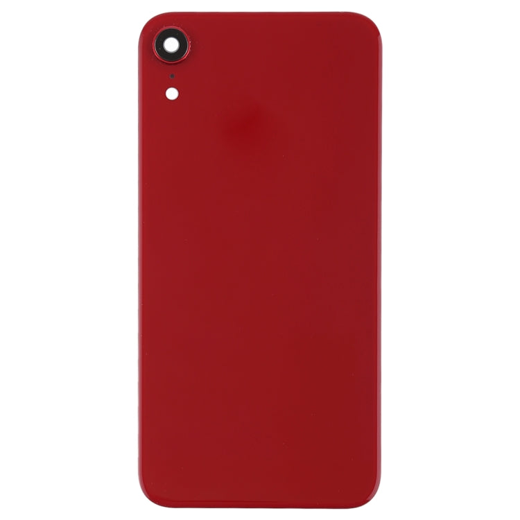Couvercle de batterie arrière avec lunette et objectif de caméra arrière et adhésif pour iPhone XR (rouge)