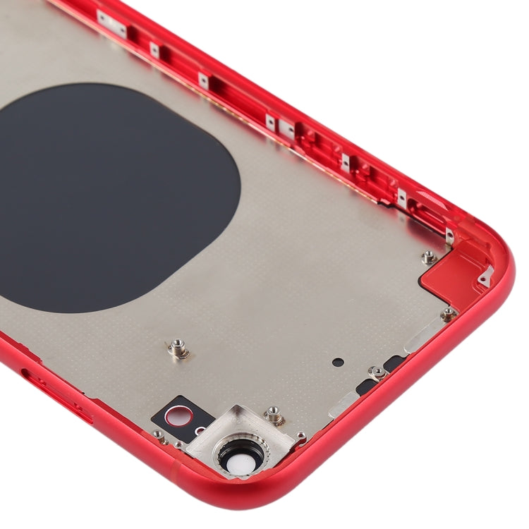 Coque arrière avec objectif de caméra et plateau de carte SIM et touches latérales pour iPhone XR (rouge)