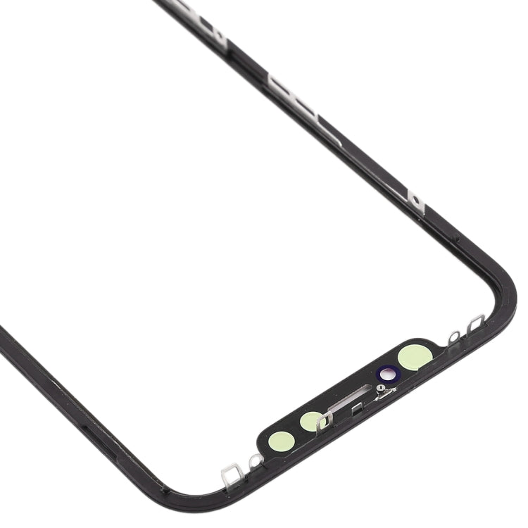 Lente de Cristal Exterior de Pantalla Frontal con Marco + Adhesivo OCA Transparente Para iPhone XR (Negro)