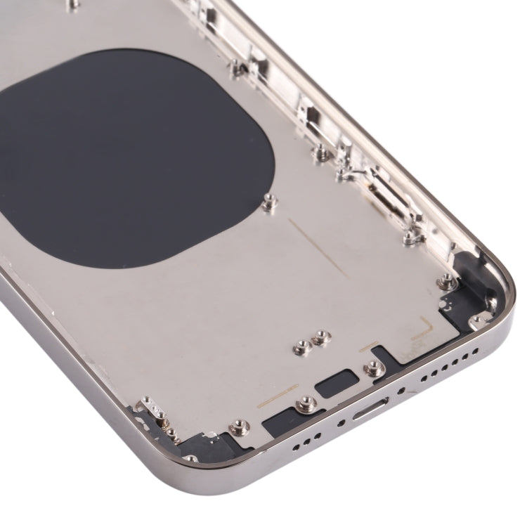 Coque arrière en matériau imitation acier inoxydable pour iPhone 13 Pro Look pour iPhone XR (noir)