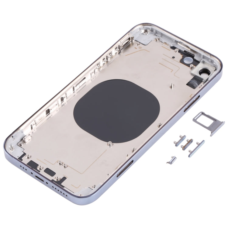 Cubierta de la Carcasa Trasera de Material de Acero Inoxidable con Imitación de apariencia de iPhone 13 Pro Para iPhone XR (Azul)