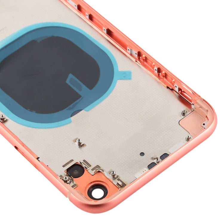 Cubierta de la Carcasa Trasera con apariencia de Imitación de iP11 Para iPhone XR (con Bandeja de Tarjeta SIM y Teclas Laterales) (Coral)