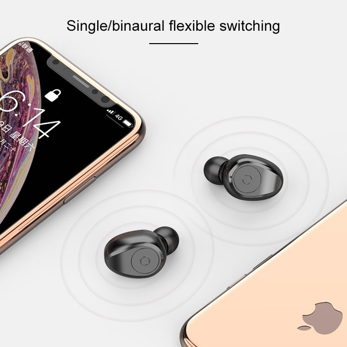 Auriculares Bluetooth Stereo Inalámbricos biAuriculares F9 TWS V5.0 con Estuche de Carga y Pantalla Digital (Negro)