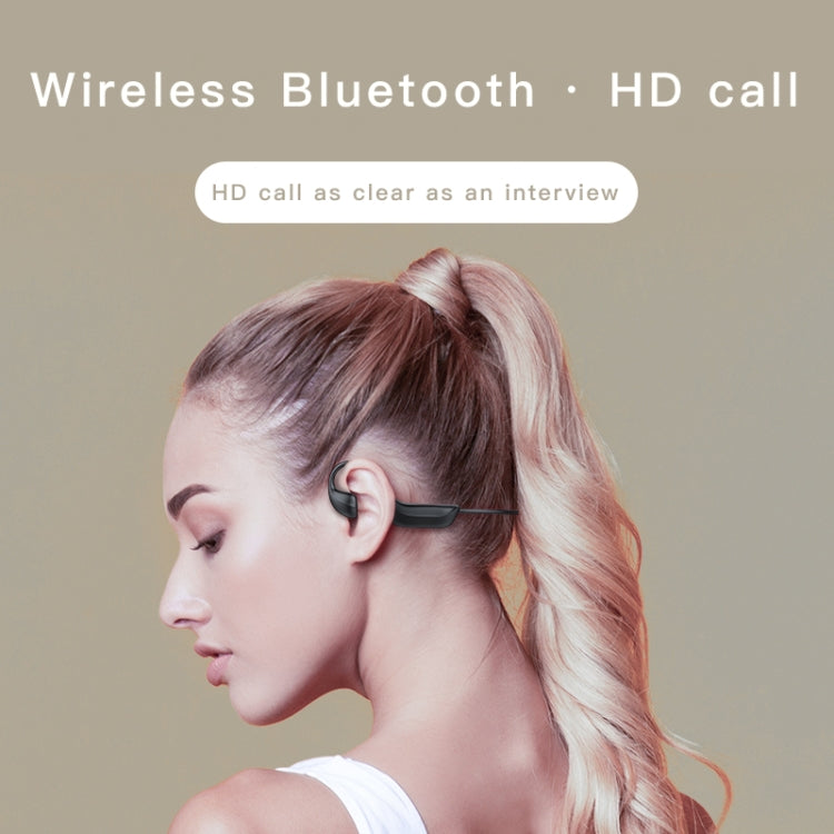 G100 Bluetooth 5.0 Auricular Inalámbrico de conducción ósea impermeable para deportes con montaje en la Oreja (Negro)