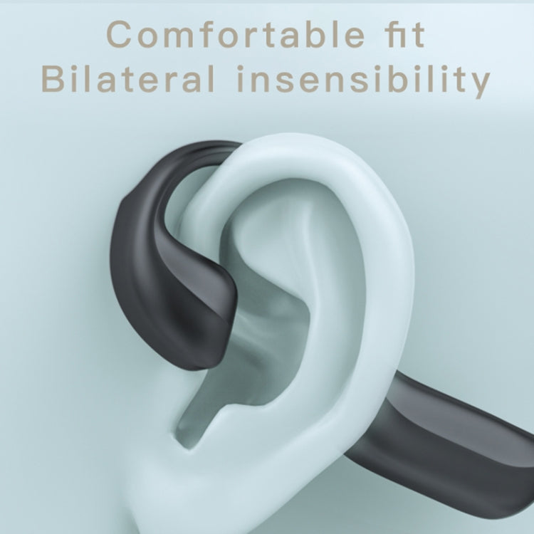 G100 Bluetooth 5.0 Wireless Waterproof Bone Conduction Headphone for Sports with Ear-Mount (Black)