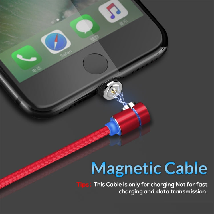 TOPK 2m 2.4A Max USB to 8 Pin 90 Degree Elbow Magnetic Charging Cable with LED Indicator (Red)