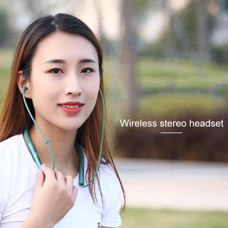 Neck-Mounted Air Conduction Bluetooth Headset with Magnetic Buckle Support Call Vibration &amp; Hands-Free Calls &amp; Battery Display &amp; Multi-point Connection (Yellow)