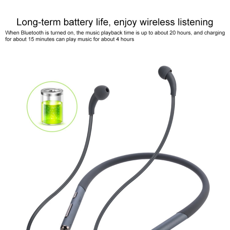 Neck-Mounted Air Conduction Bluetooth Headset with Magnetic Buckle Support Call Vibration &amp; Hands-Free Calls &amp; Battery Display &amp; Multi-point Connection (Yellow)