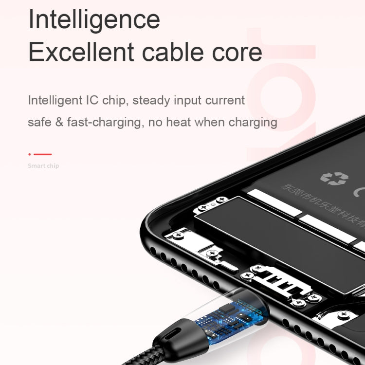 Joyroom S-M390 Zodiac Series 3 in 1 3.5A USB-C / Type-C &amp; 8 Pin &amp; Micro to USB Braided Data Cable Length: 1.2m (Black)