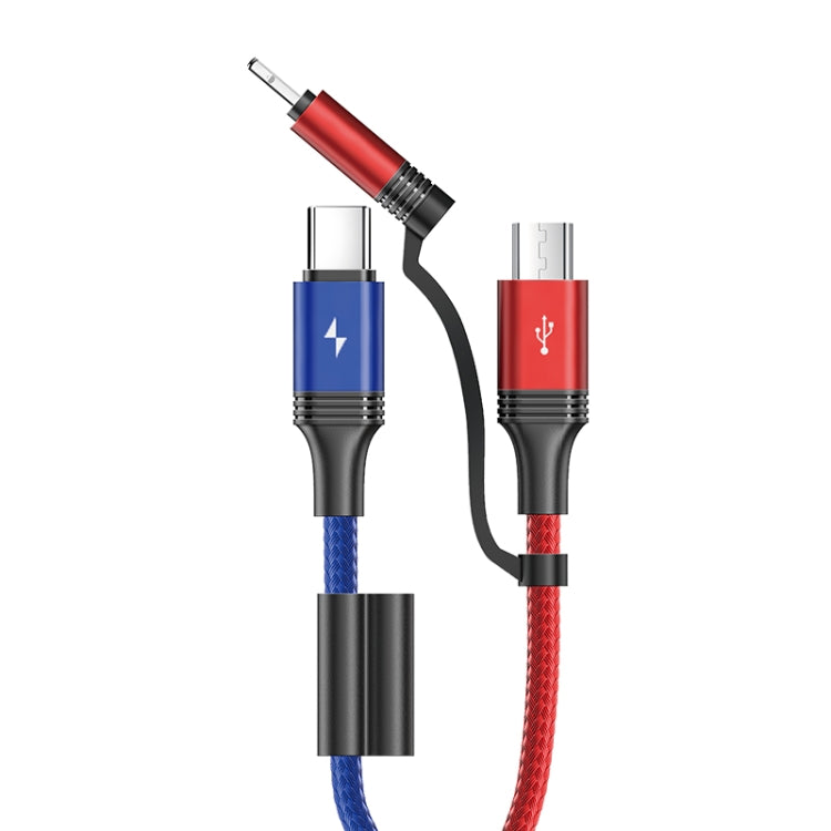 Joyroom S-M376 Family Series 2 in 1 3.5A USB-C / Type-C and Micro to 8-Pin Braided Data Cable Length: 1.314m