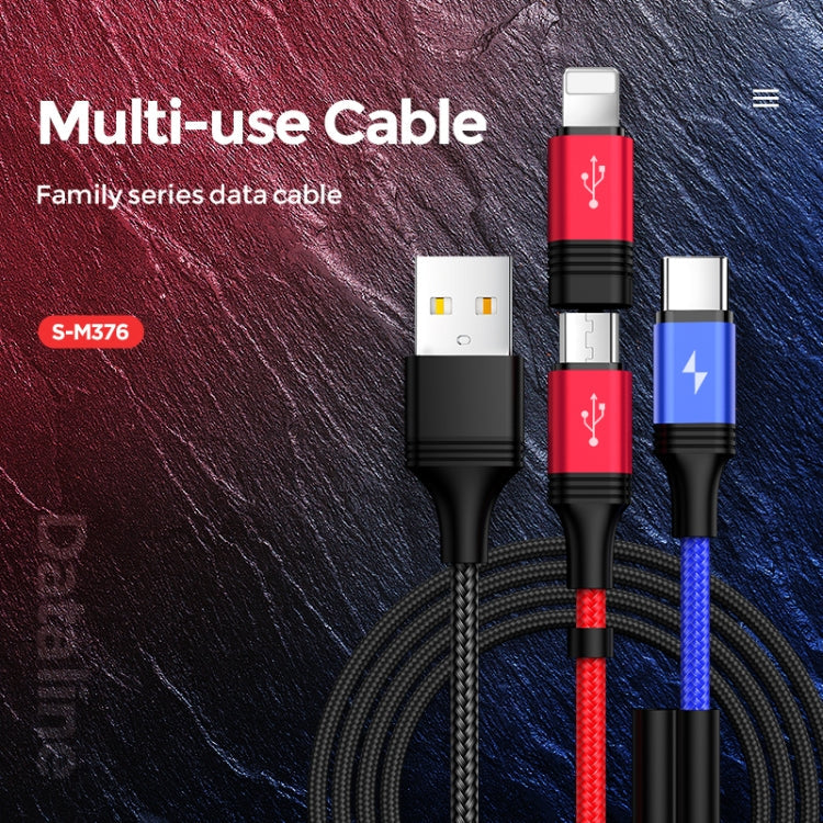 Joyroom S-M376 Family Series 2 in 1 8 Pin &amp; Micro to 8 Pin 3.5A Braided Data Cable Length: 1.314m