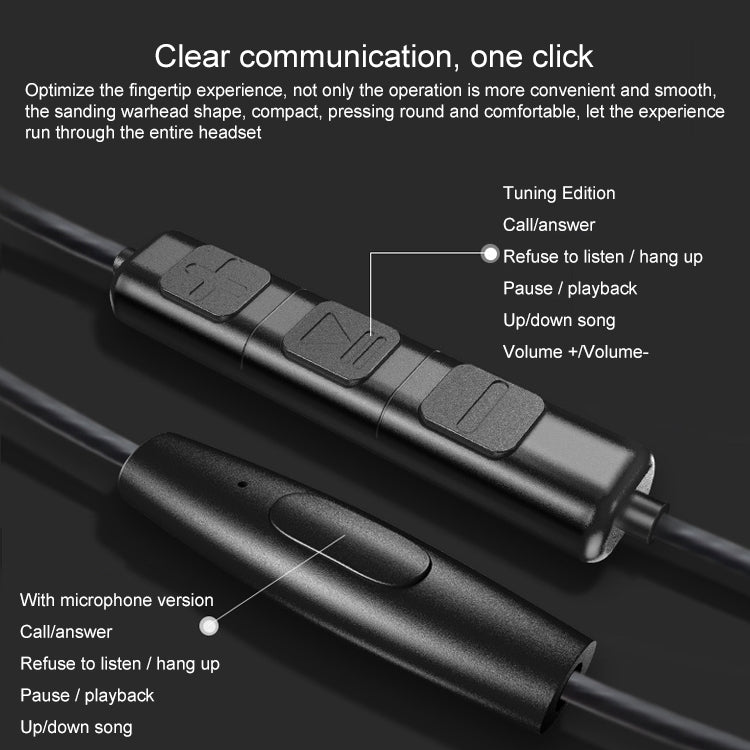 POLVCDG D6T Interfaz de 3.5 mm Doble círculo Móvil en la Oreja Auricular Stereo con Cable para Xiaomi / OPPO / Huawei / Vivo Versión de sintonización mejorada (Negro)