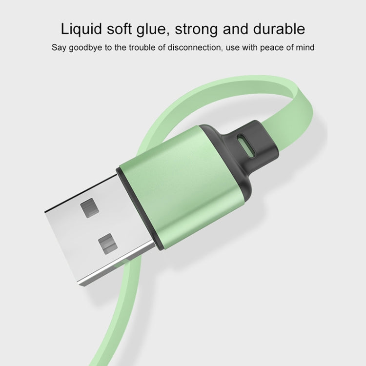 3.5A Liquid Silicone 3 in 1 USB to USB-C / Type-C + 8Pin + Micro USB Retractable Data Sync Charging Cable (Green)