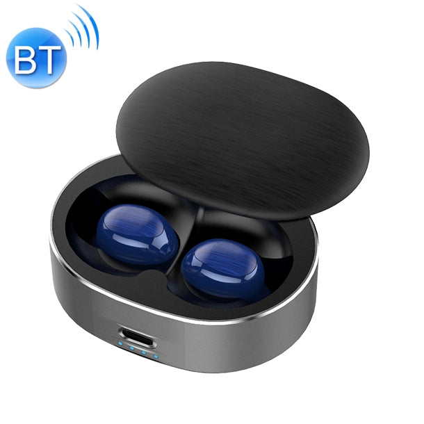 B20 Mini casque stéréo portable à suppression de bruit Bluetooth V5.0 avec boîte de chargement à rotation à 360 degrés (bleu)
