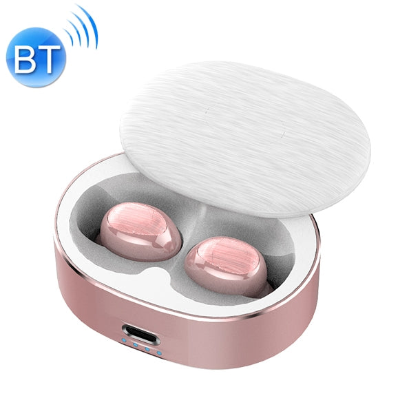 B20 Mini casque stéréo portable à suppression de bruit Bluetooth V5.0 avec boîte de chargement à rotation à 360 degrés (or rose)