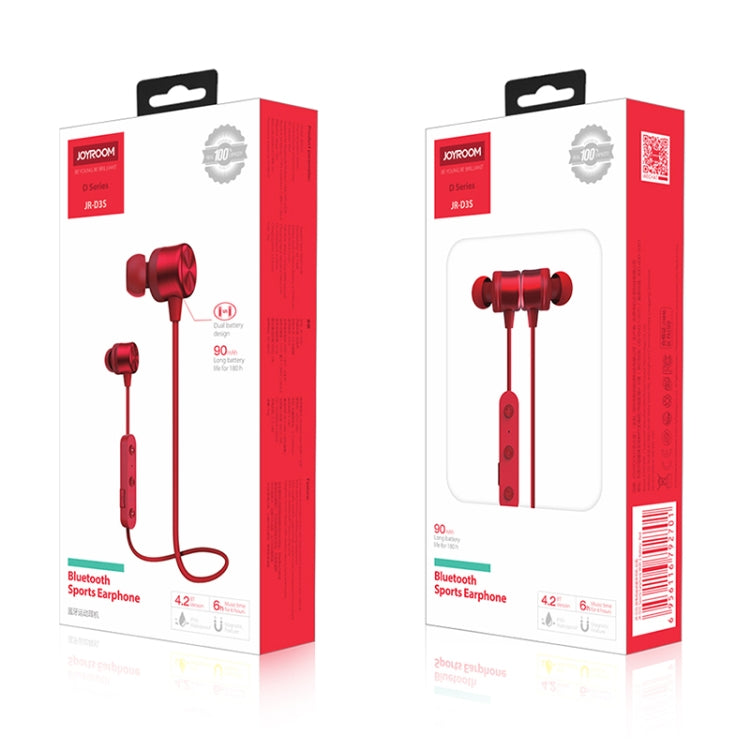 Joyroom JR-D3S Bluetooth 4.2 Dual Battery Bluetooth Sports Headphones (Red)