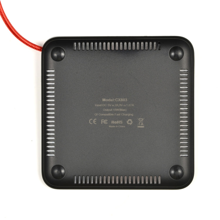 Cargador de Carga Rápida Inalámbrico USB multiPuerto estándar CX803 10W QI para Apple y Samsung