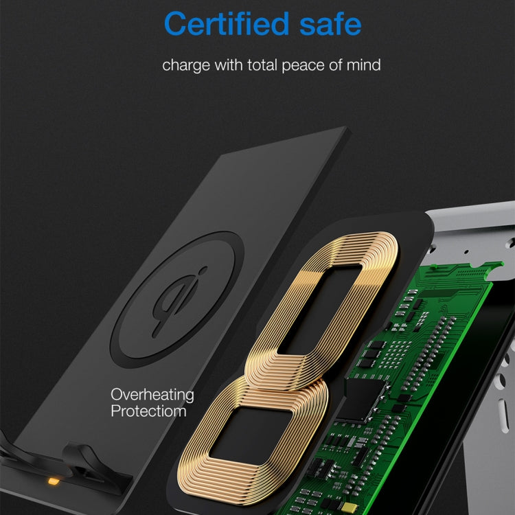 H05 QI Cargador de Carga Rápida Inalámbrico Multifuncional 3 en 1 estándar para Apple iWatch y AirPods (Plateado)