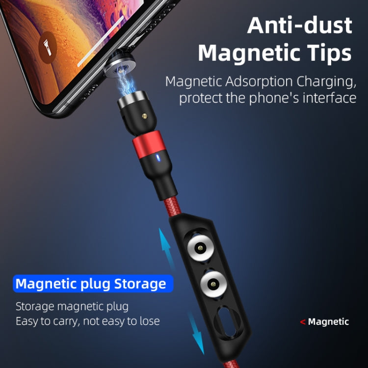 Câble de charge magnétique pivotant en nylon tressé de 2 m 2 A avec sortie USB vers 8 broches (violet)