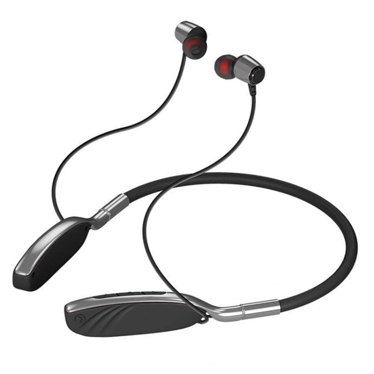 D01 Bluetooth 5.0 Auriculares intrauditivos Inalámbricos Deportivos con cuello colgante Bluetooth (Gris)