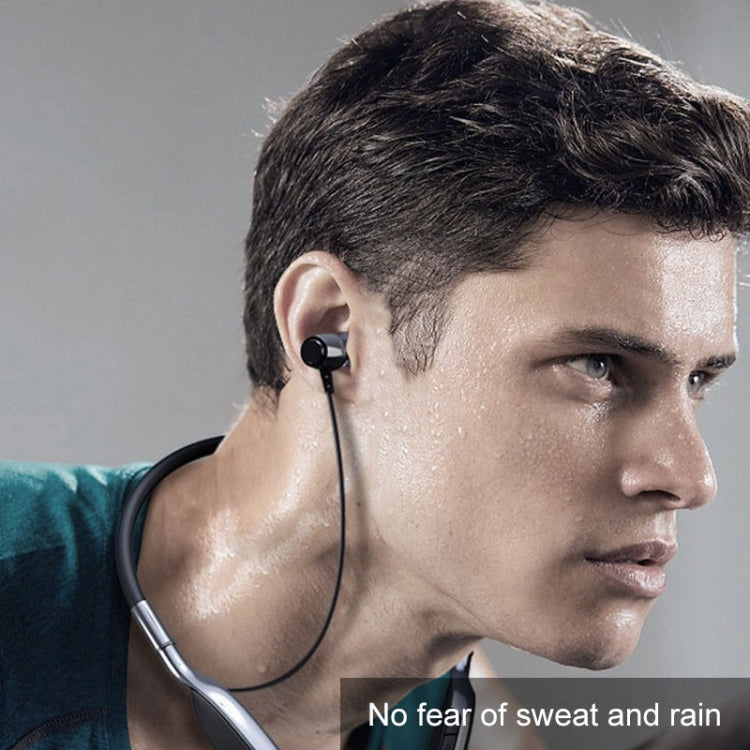 D01 Bluetooth 5.0 Wireless Hanging Neck Sports Bluetooth In-Ear Headphones (Grey)