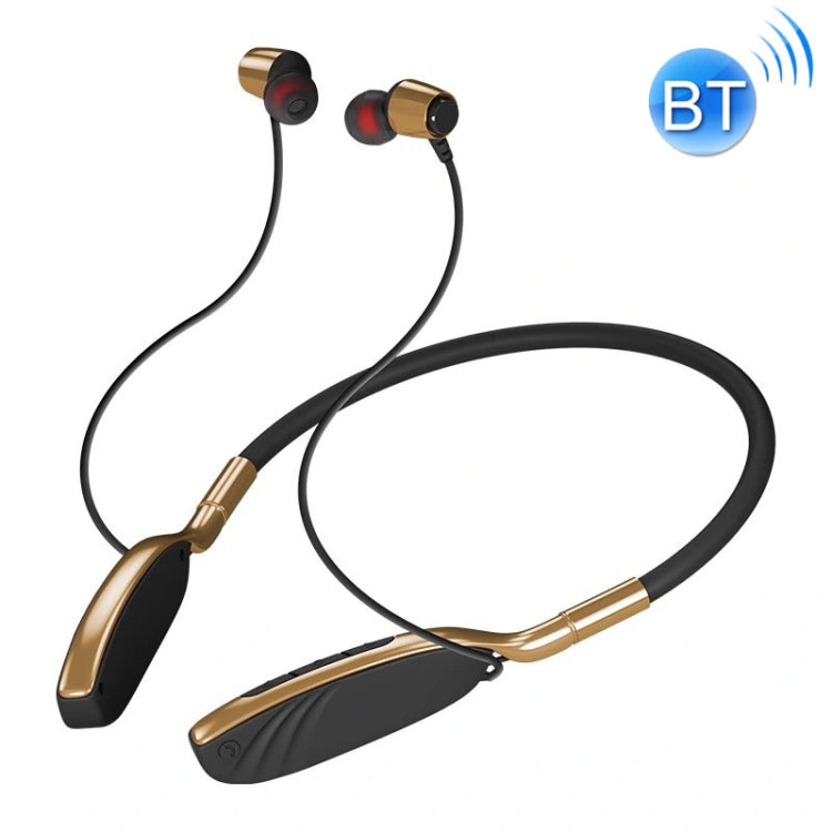 D01 Bluetooth 5.0 Wireless Hanging Neck Sport Headphones for Sports (Gold)