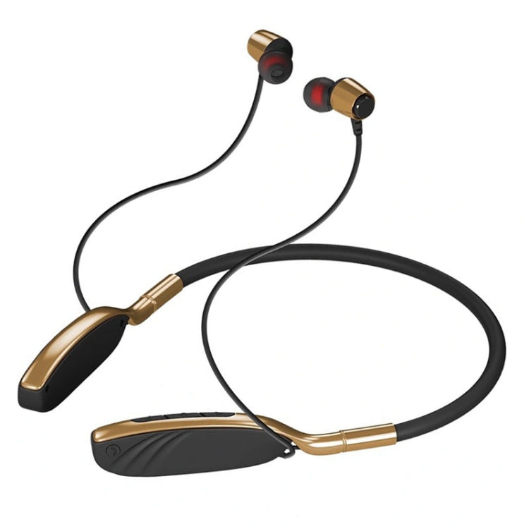 D01 Bluetooth 5.0 Wireless Hanging Neck Sport Headphones for Sports (Gold)