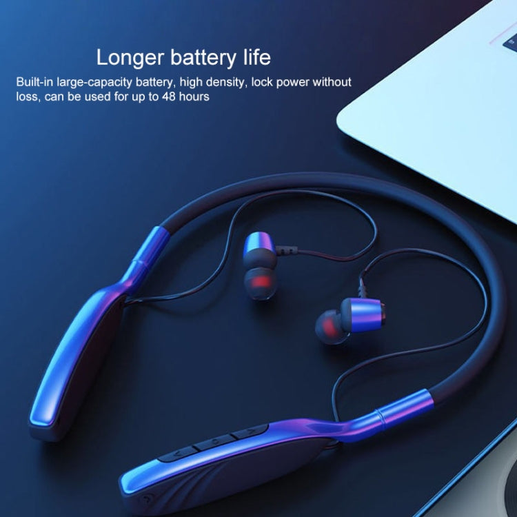D01 Bluetooth 5.0 Wireless In-ear Bluetooth Headset for Sports with Hanging Neck (Blue)