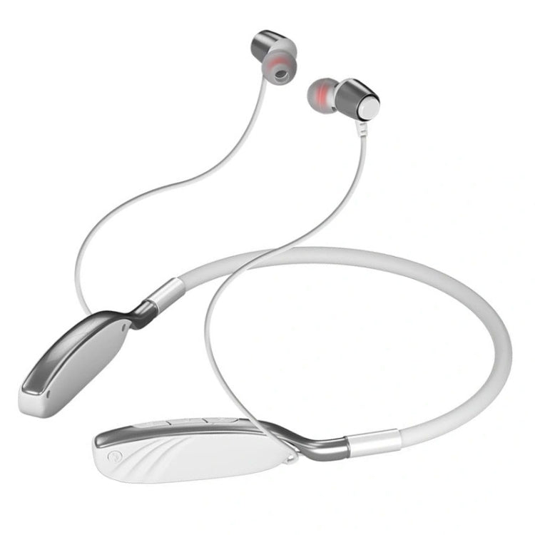 D01 Bluetooth 5.0 Wireless Sport In-Ear Bluetooth Headset with Hanging Neck (Silver)