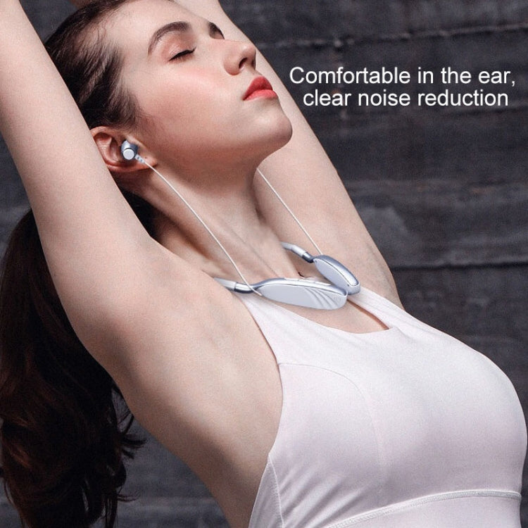 D01 Bluetooth 5.0 Wireless Sport In-Ear Bluetooth Headset with Hanging Neck (Silver)