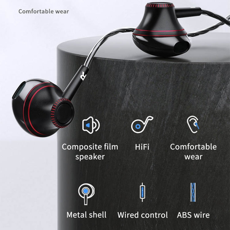 Joyroom JR-E208 Écouteurs intra-auriculaires en métal avec câble plat (Bleu)