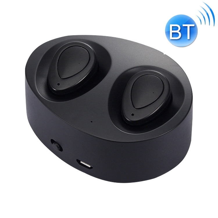 TWS-K2 Mini V4.1 Casque stéréo Bluetooth sans fil avec étui de chargement (Noir)