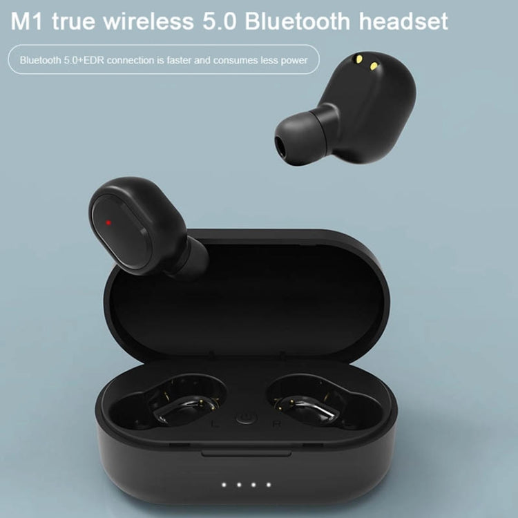 TWS TWS-M1 Auriculares Bluetooth con Carga Magnética Caja Conexión memoria de la ayuda y de llamadas y la batería Función de visualización (Negro)