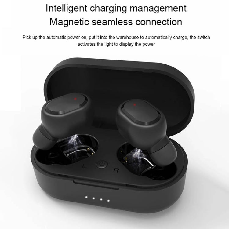 TWS TWS-M1 Bluetooth Headphones with Magnetic Charging Box Connection Support and Call Memory and Battery Display Function (White)
