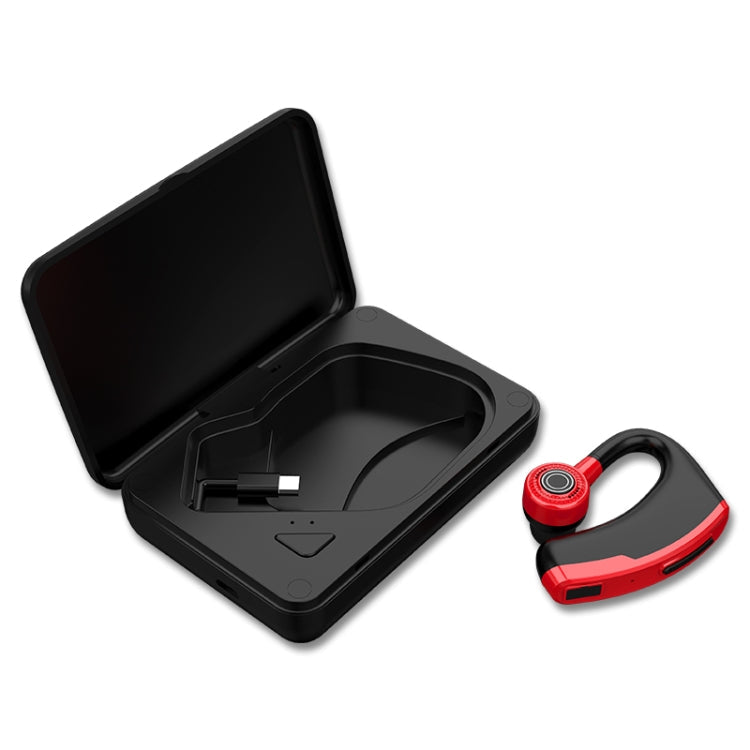 V10 Casque de sport sans fil Bluetooth V5.0 avec boîtier de charge Prise en charge de la puce CSR Réception vocale et charge rapide de 10 minutes (rouge)
