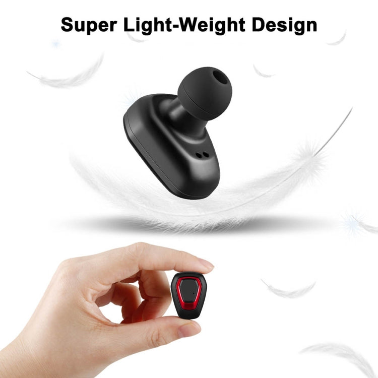 A7 TWS Bluetooth 5.0 Auricular Bluetooth Inalámbrico Doble con caja de Carga llamada de soporte (Negro Rojo)