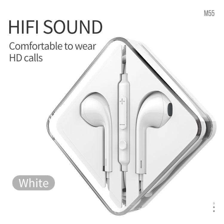 Casque HIFI Hoco M55 avec contrôle filaire et son avec microphone (Blanc)
