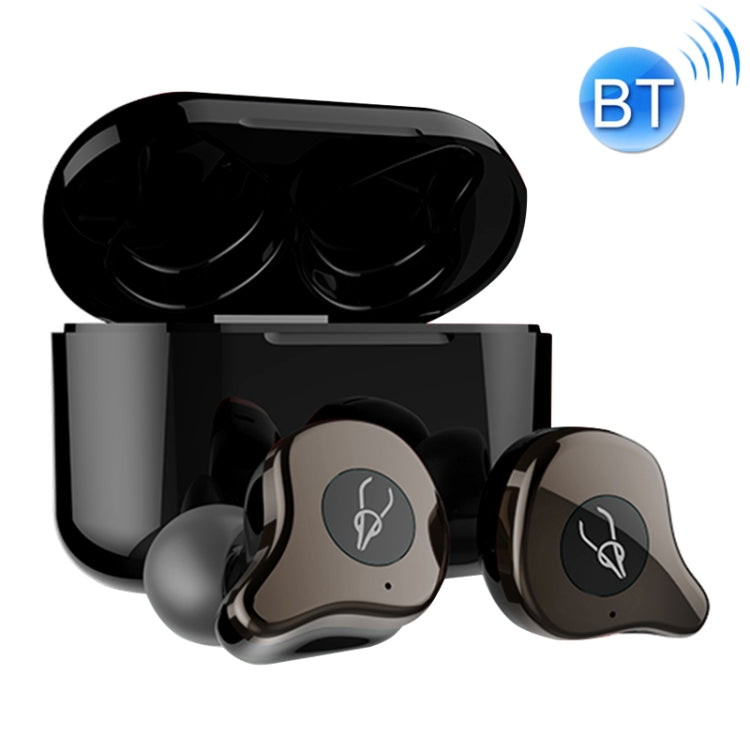 Sabbat E12 Écouteurs intra-auriculaires portables Bluetooth V5.0 avec boîtier de charge sans fil Modèle de charge sans fil pour iPhone Galaxy Huawei Xiaomi HTC et autres téléphones intelligents (café)