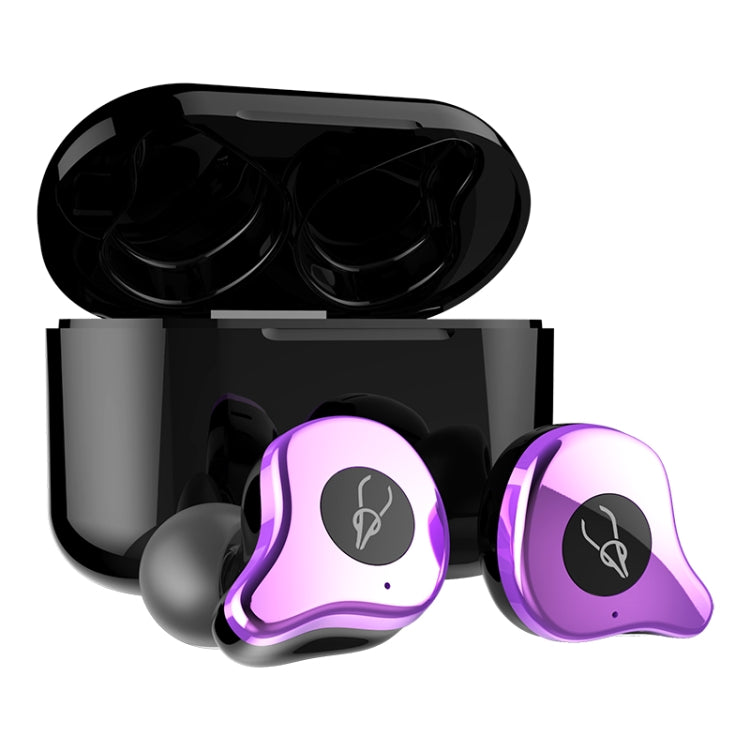 Sabbat E12 Écouteurs intra-auriculaires portables Bluetooth V5.0 avec boîtier de charge sans fil Modèle de charge sans fil pour iPhone Galaxy Huawei Xiaomi HTC et autres téléphones intelligents (Violet)